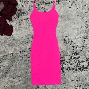 Hot pink skin tight dress
